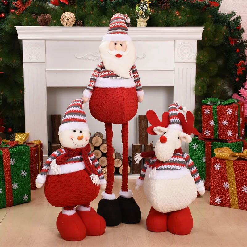 Adjustable Big Christmas Decorations Santa Claus Elk Doll Window Decoration Christmas Supplies home decoration accessories