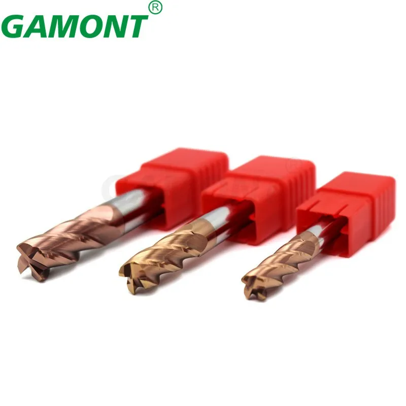 GAMONT HRC55 4-Flute Tungsten Steel Carbide Nano Coating Round Nose Milling Cutter CNC Machinery Maching Special Endmill Tools