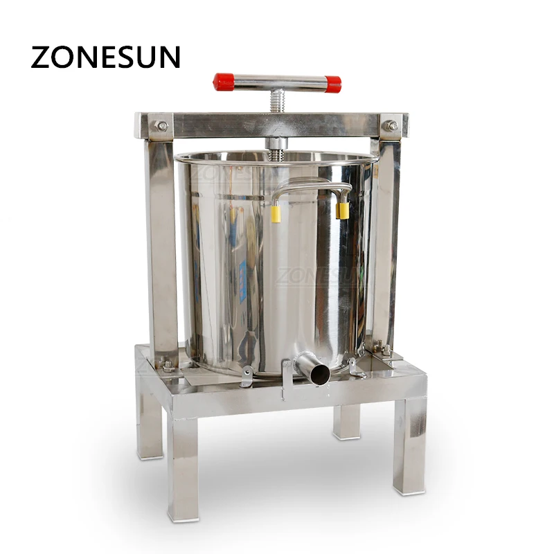 ZONESUN-máquina de presión de cera de miel de acero inoxidable, prensa Manual completamente cerrada, exprimidor de parafina, molino de depilación