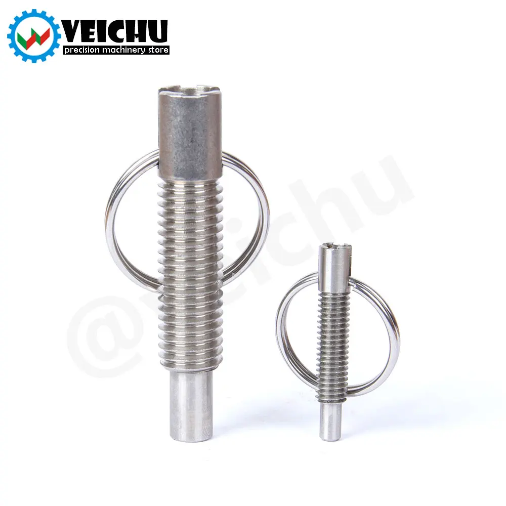 

VCN234 M6~M16 Factory Outlet Stainless Steel Locating Retractable Spring Pins Indexing Plunger Pull Ring Self-locking Type