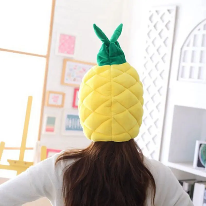 Funny Pineapple Fruit Plush Hat Christmas Cosplay Party Costume Cap Photo Prop 649C