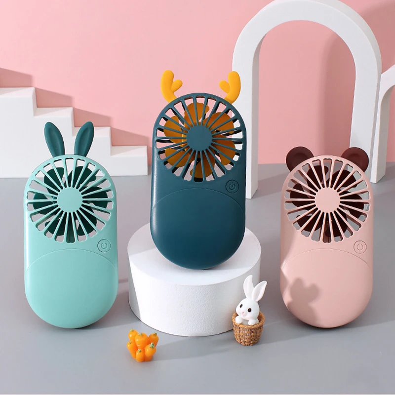 Portable Fan  USB Rechargeable Hand Fans For Women  Three Wind Speed And Night light Travel Make-up Mini Fan