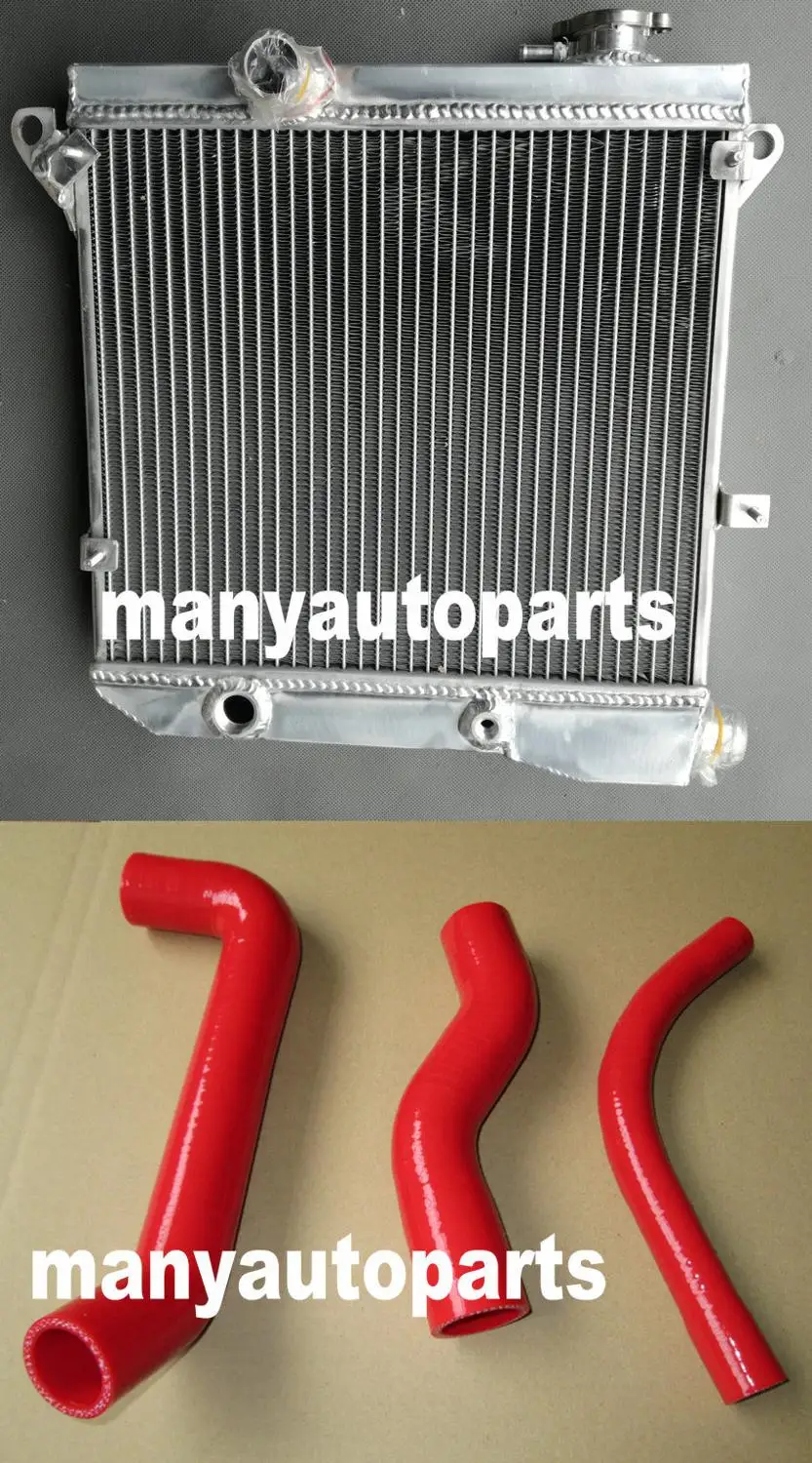 full aluminum racing Radiator with blue hose for Autobianchi A112 3-7 series S4/5/6