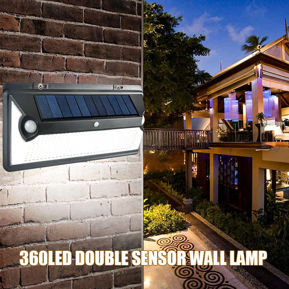 360/720 Led Solar Licht Zonlicht Buiten Waterdicht Straat Buitenmuur Lamp Pir Motion Sensor Nacht Beveiliging Tuin Verlichting