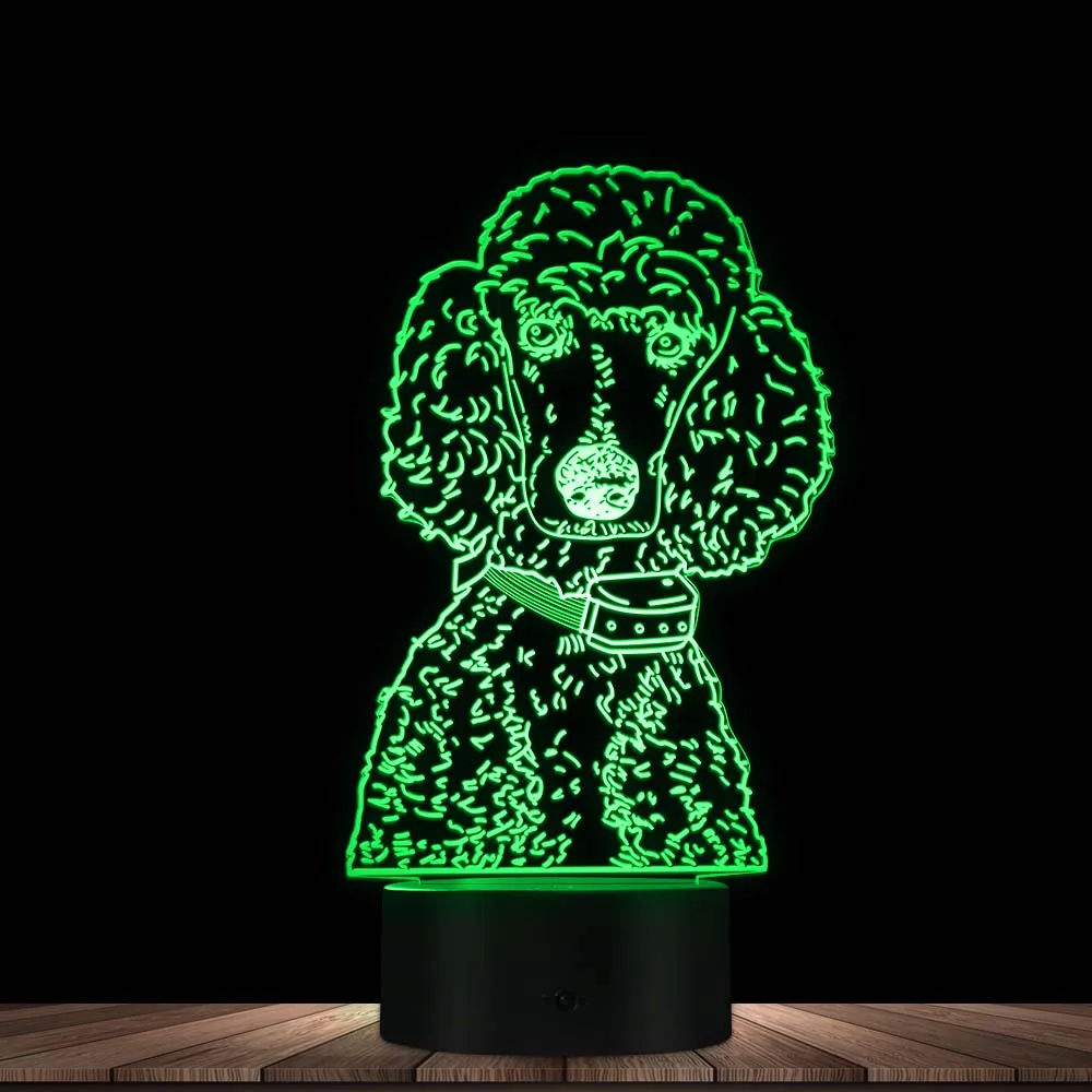 Poodle Dog Breed Night Lamp Dog Pet Owner Decorative Room Lighting Poodle Lover 3D Table Lamp USB Night Light Dog LED Lighting