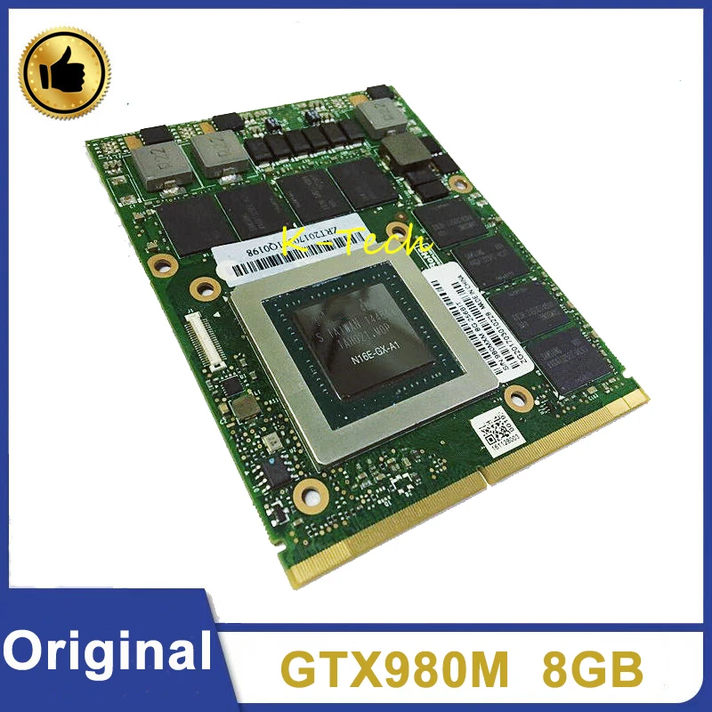 GTX980M N16E-GX-A1 GTX 980M GPU 8GB GDDR5 Graphics Vedio Card MS-1W0H1 For MSI 16F3 16F4 1762 1763 GT60 GT80 GT72 GE72