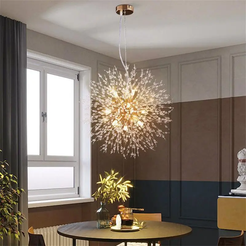 

Nordic Modern Minimalist Bedroom Dandelion Chandelier Creative Crystal Living Room Pendant Lights Restaurant Clothing Store Lamp