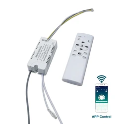 Andrea Control-Pilote LED Intelligent à Intensité Réglable, 48W, 80W, 2.4 W, 120W, 160W, 240W, 360G, Télécommande, Changeable par Documents, Lustre