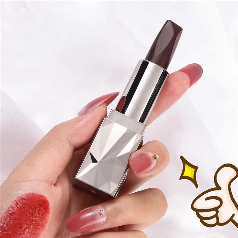 กันน้ำติดทนนานลิปสติก3สีใน1ลิปบาล์ม1Pc ลิปสติกริมฝีปากเซ็กซี่แต่งหน้า Matte Temptation Of Angels black Diamond