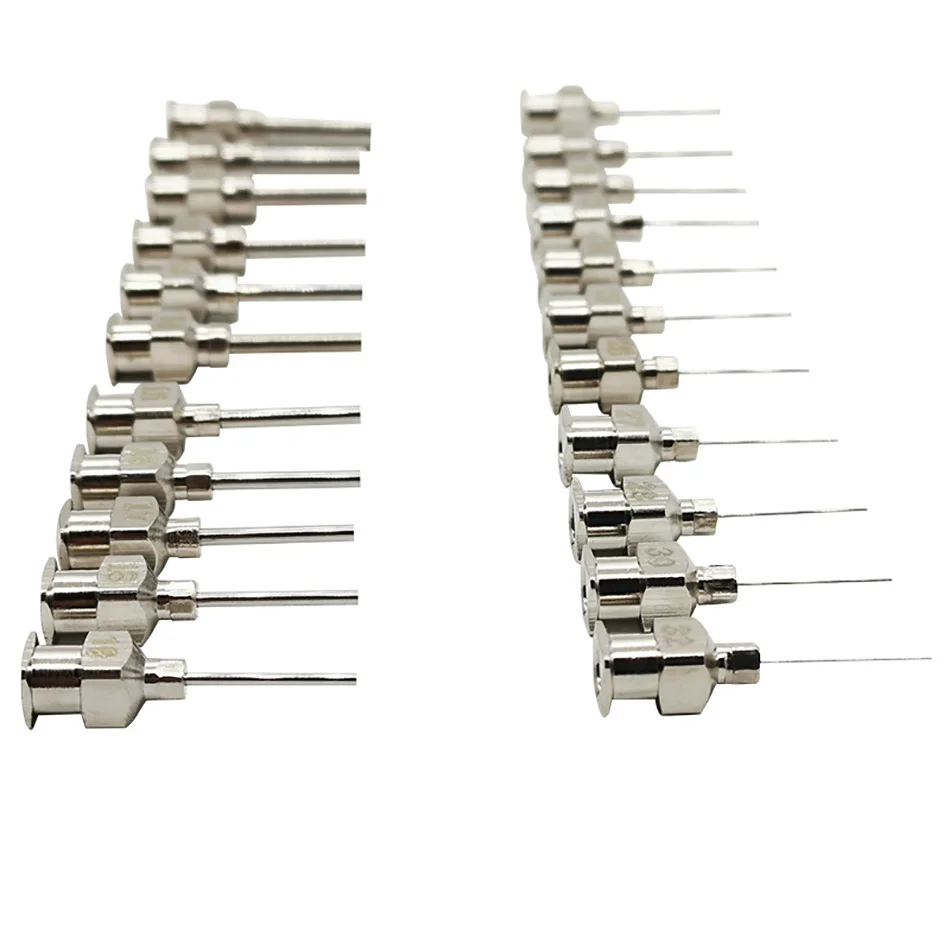 12pcs 12pk 1/2(0.5) inch 8g to 30g Stainless-Steel Syringe Dispenser Dispensing Glue Needles Blunt Metal