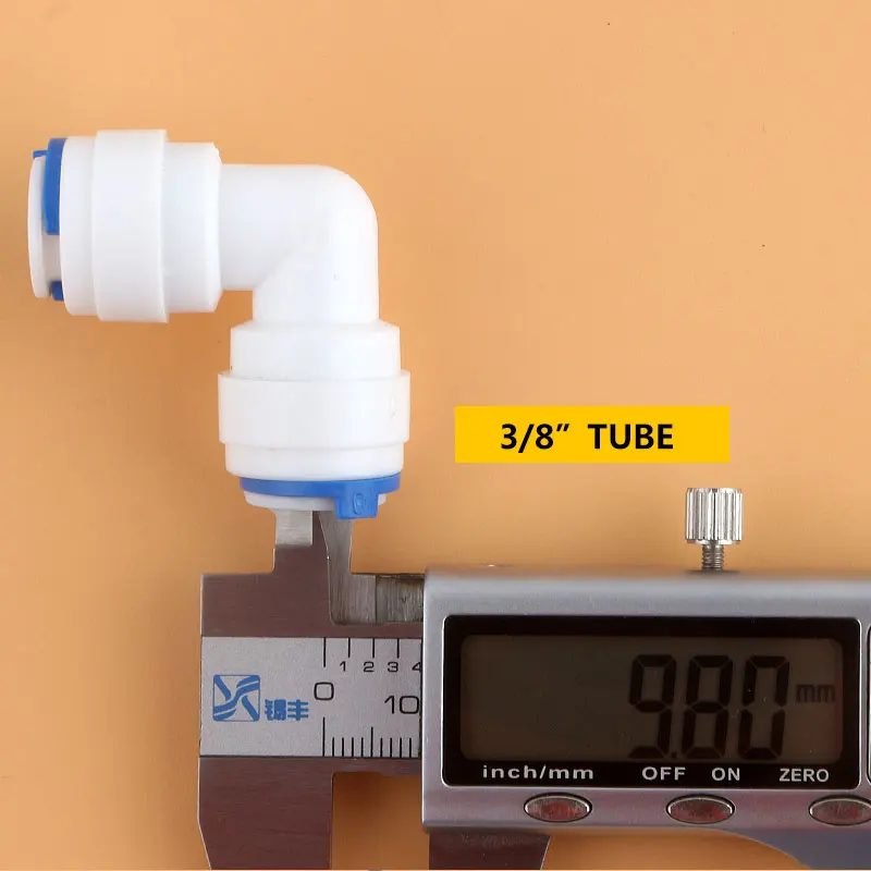 3/8 " - 3/8" OD Tabung PE Pipa Fitting Hose Elbow 6060 Diameter 9.5MM Konektor Air Akuarium filter Reverse Osmosis System