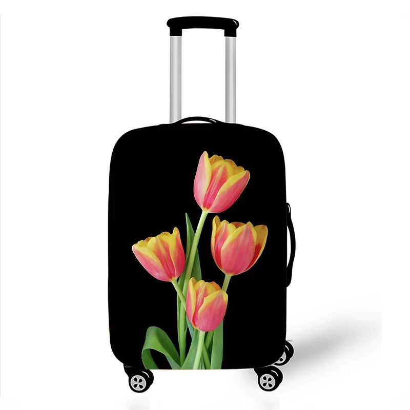 Beautiful Tulips Print Luggage Cover Spring Flower Pattern Suitcase Covers High Elastic Travel Trolley Protective Organizer