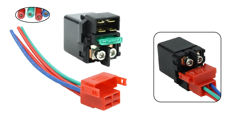 Anlasser-Solenoidrelais mit Stecker für Honda CB600 CB650 CB900 CBR600 CBR1100 FSC600 GL1200 GL1100 GL500 CRF150 CRF230 CX500 VT500 – Detail 2