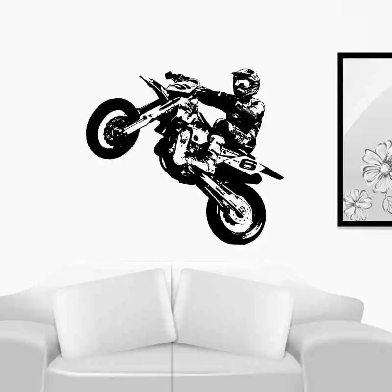 Off-road Motorcycle Racing Sticker Vehicle Motocross Posters Vinyl Wall Decals Decor Mural Off-road Autocycle Racing Decal