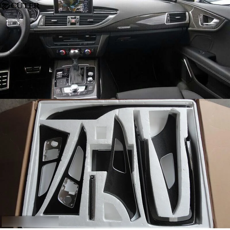 

A6 C7 Allroad Avant Carbon Fiber Interior Door Handle Cover Dashboard Cover for Audi A6 C7 12-16