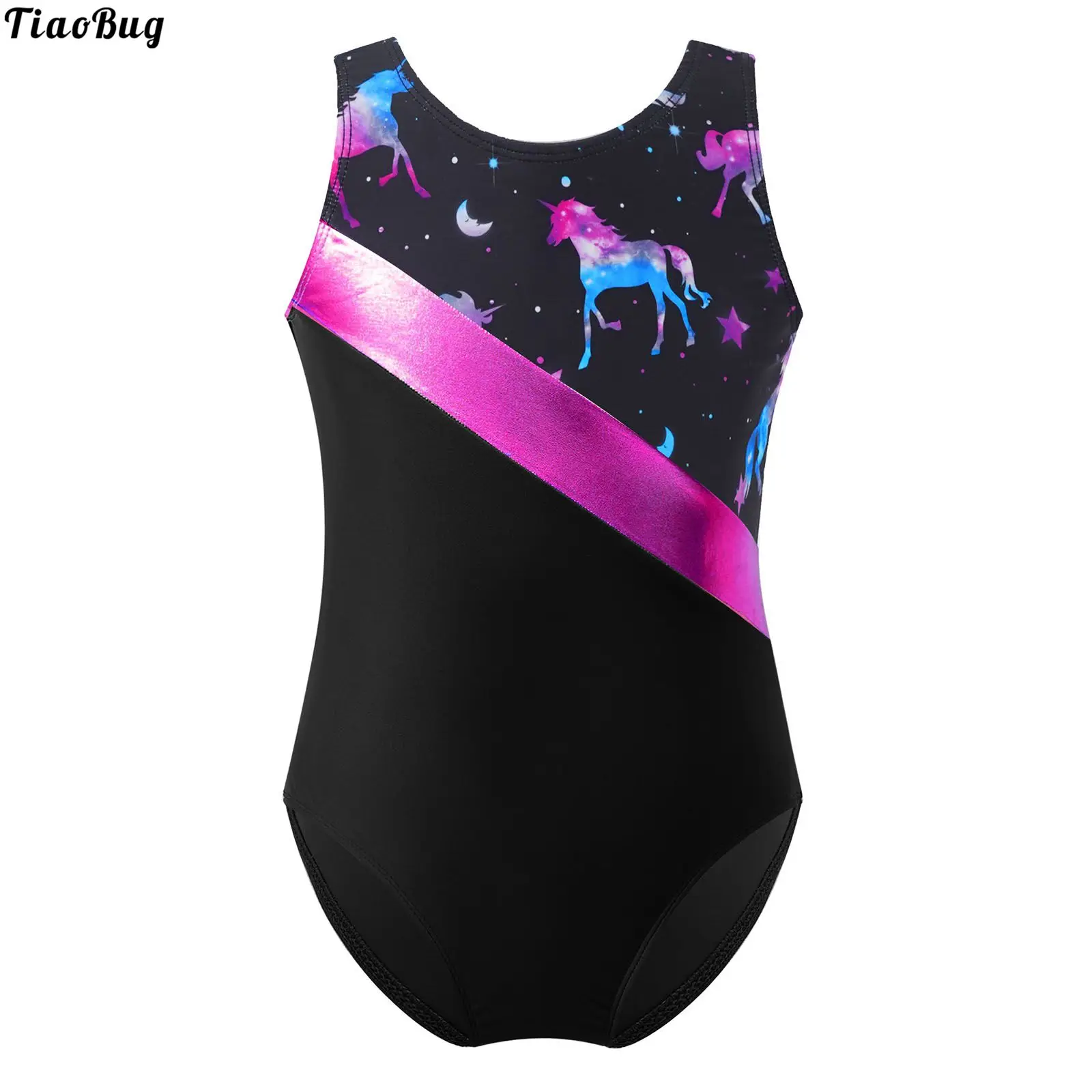 

TiaoBug Summer Kids Girls One-Piece Print Bathing Pool Beach Swimming Bodysuit Dance Gymnastics Leotard Swimwear Bikini