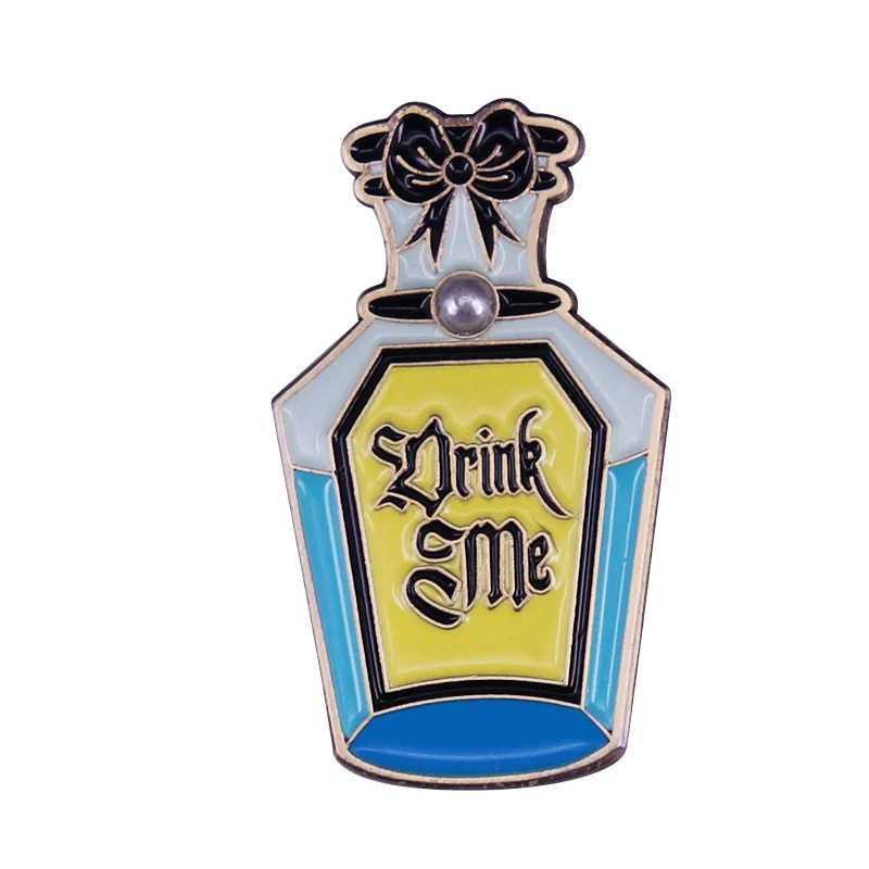 Fairy tale movie Alice in Wonderland brooch magic bottle badge