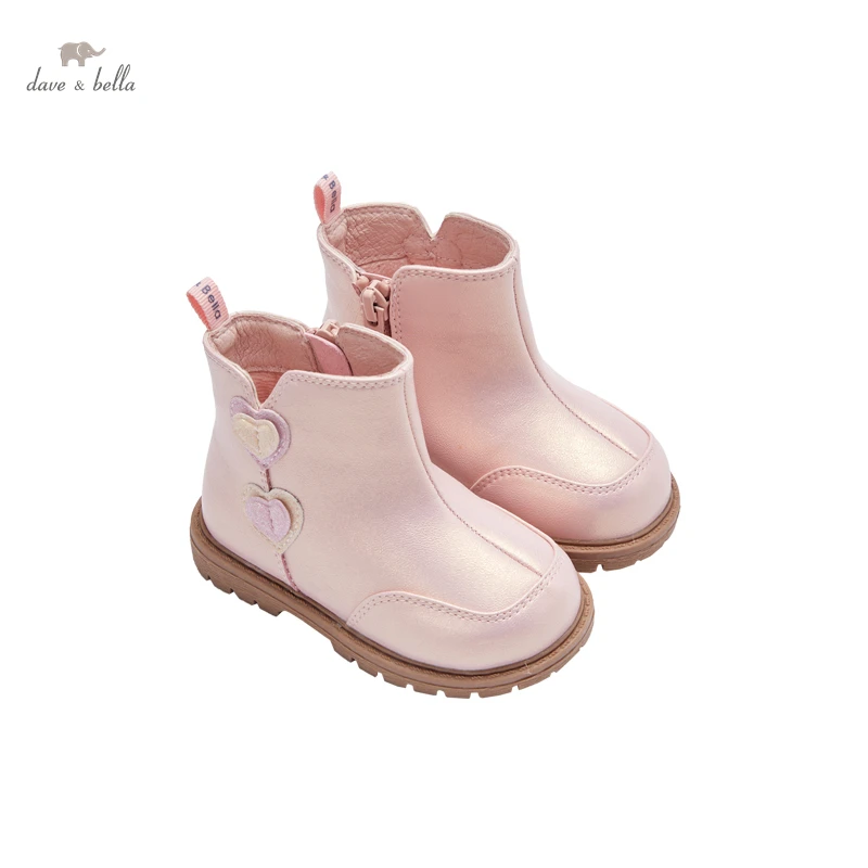 DBY20253 Dave Bella winter girl\'s fashion love boots children leather shoes girl high quality boots leather shoes