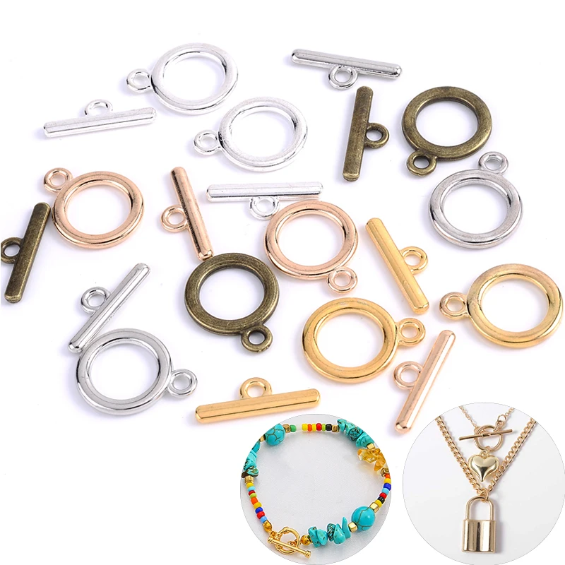 10Set/Lot 15mm 5 Colors Classic Fastener OT Toggle Clasps Connectors for Bracelet Necklace Jewelry Making Finding Supplies