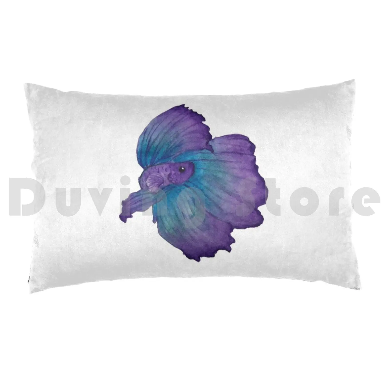 Purple And Turquoise Betta Pillow Case 20*30 Inch Betta Betta Fish Betta Splendens Siamese Fighting Fish Purple