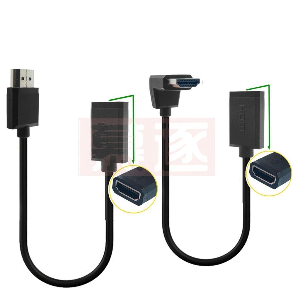 

OD 3,0 мм Super Soft HDMI-kompatibel 2,0 männlichen zu HDMI Weibliche Dünne Kabel 2k 4k hd @ 60hz Licht-gelük Tragbare 0,3 M 0,