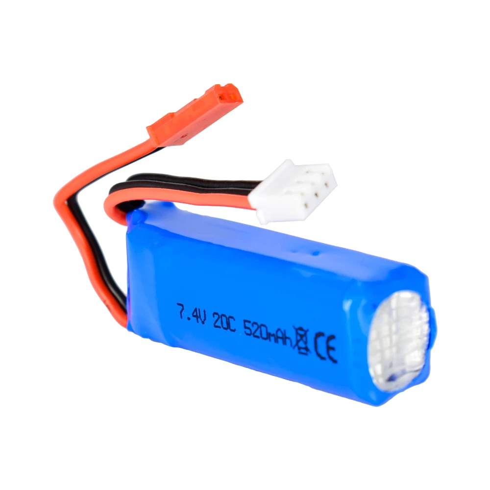 2Pcs 7.4V 520mAh Lipo Battery for WLtoys K969 K979 K989 K999 P929 P939 284010 284161 284131 RC Car Parts