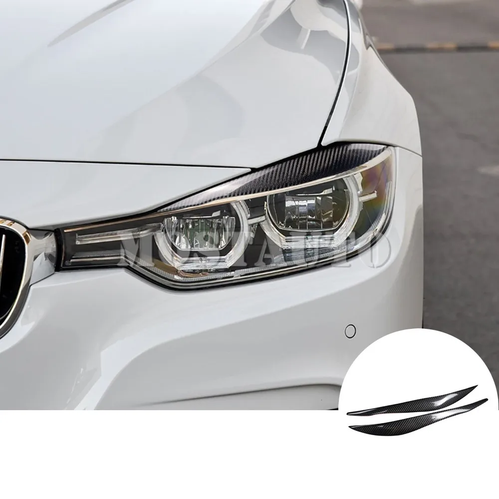 

For BMW 3 Series F30 Real Carbon Fiber Exterior Headlight Cover Eyelid Eyebrow Trim 2012-2018 Car Accessories