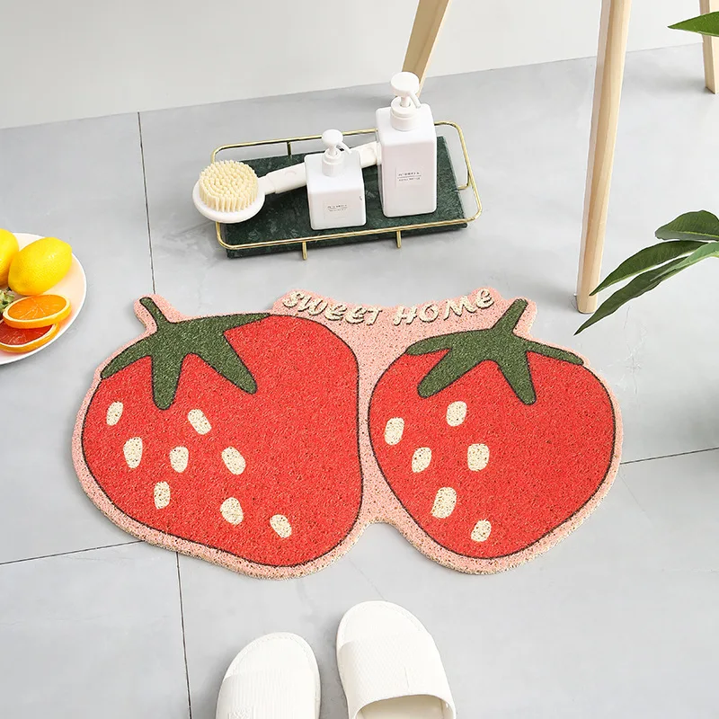 Printed Fruit Lemon Welcome Doormat, Non-Slip Floor Rugs, Front Door Mats, Outdoor Rugs, Entrance, Hallway, Bathroom, Kitchen