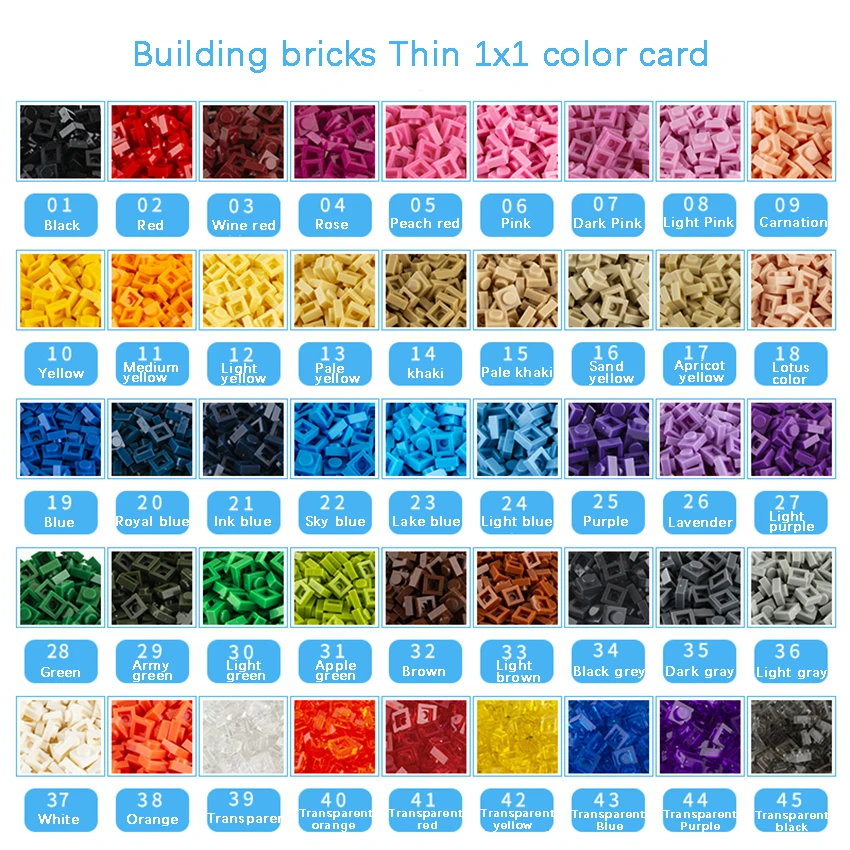 Aquaryta DIY Blocks Building Bricks Thin 1X1 Bulk 580pcs/lot 3024 Compatible With logo Educational Assemblage Construction Toys