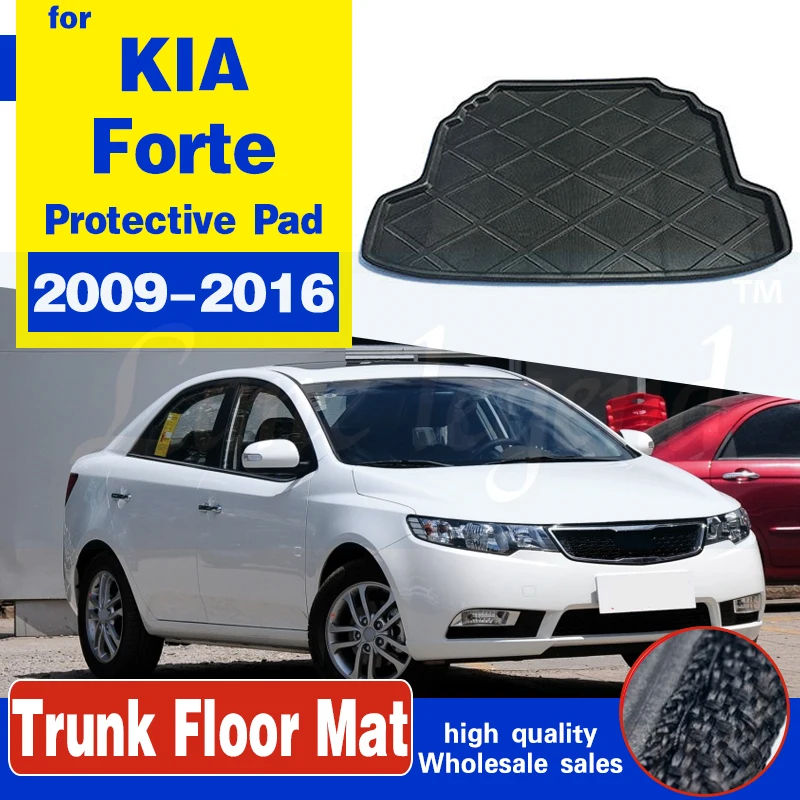 

Tray Boot Liner Cargo Rear Trunk Cargo Mat Floor Carpet Mud Kick For KIA Forte 2009-2016 Waterproof Non-slip Protective Pad