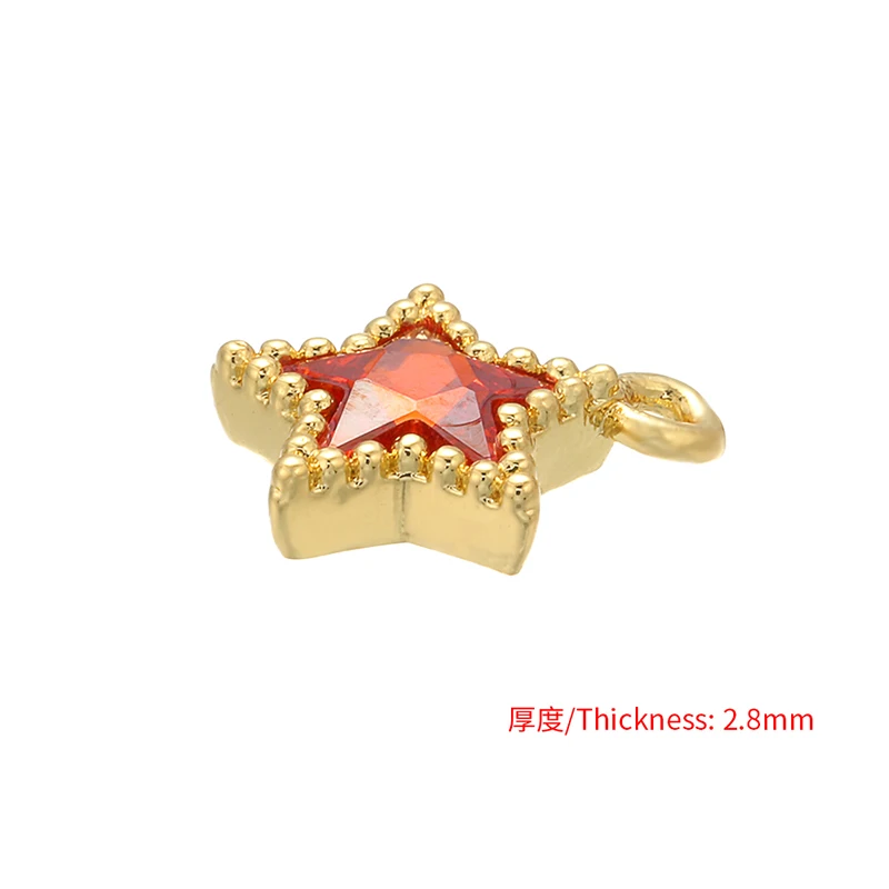 3pcs/lot, Brass crystal star Pendants Connectors Charms For necklace and earrings Jewelry Making Accessories model:VD514