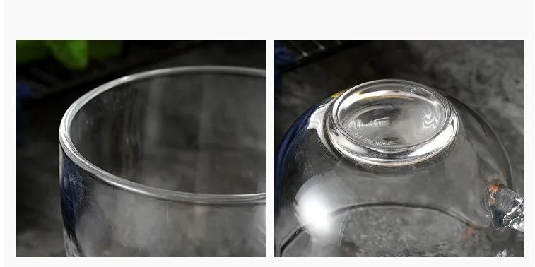 450ml Glass Transparent Cups Large Milk Cup With Wooden Lid Oat Glass Transparent Mug Flower Tea Cup Coffee cup