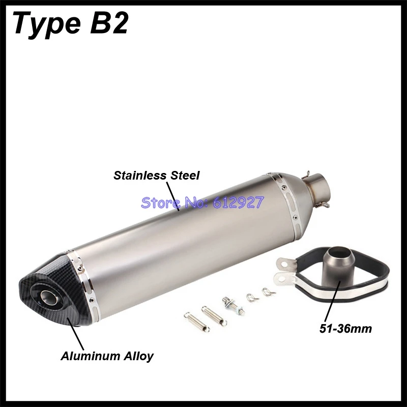 Length 570mm Inlet 51mm Motorcycle Exhaust Pipe Muffler Escape Moto Motorbike Slip On Universal for Tmax Xmax Nmax MSX PCX etc