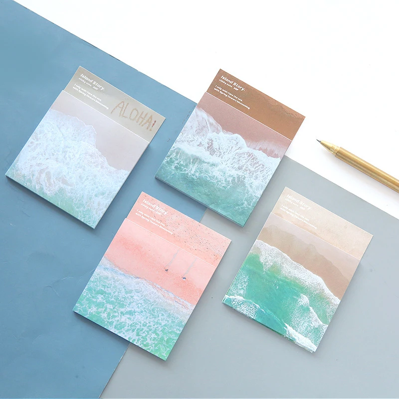 30 Sheets Ocean Island Story Memo Pad Notepad Scrapbooking Decoration Message Memo Pads Stationery Office Supplies