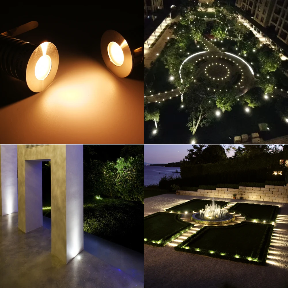 1w 3w led luz subterrânea DC12-24V luz inground ip67 à prova dip67 água recesso luz da escada deck lâmpada jardim quintal piso holofotes