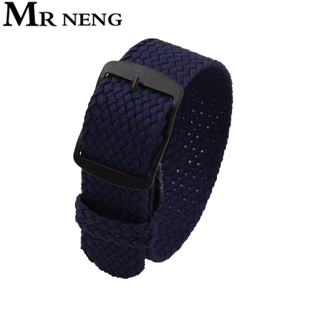 2020 New Soft Breathable Nylon Polyester Watch Strap Sport Bracelet Strap18MMm for Perlon Black Buckle watchband 22 20mm