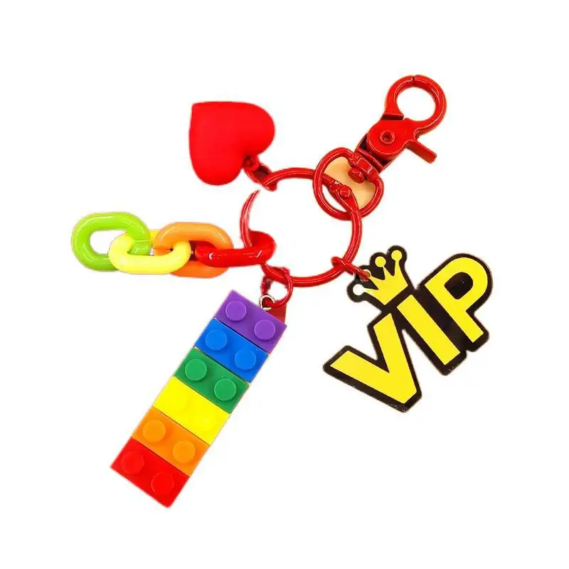 Niedlicher Regenbogen-Baustein, Spielzeug, Ziegel, Herz, Kunstharz, Charms, Anhänger für Ohrringe, Schlüsselanhänger, Dekoration, Modeschmuck, Accessoires – Detail 1