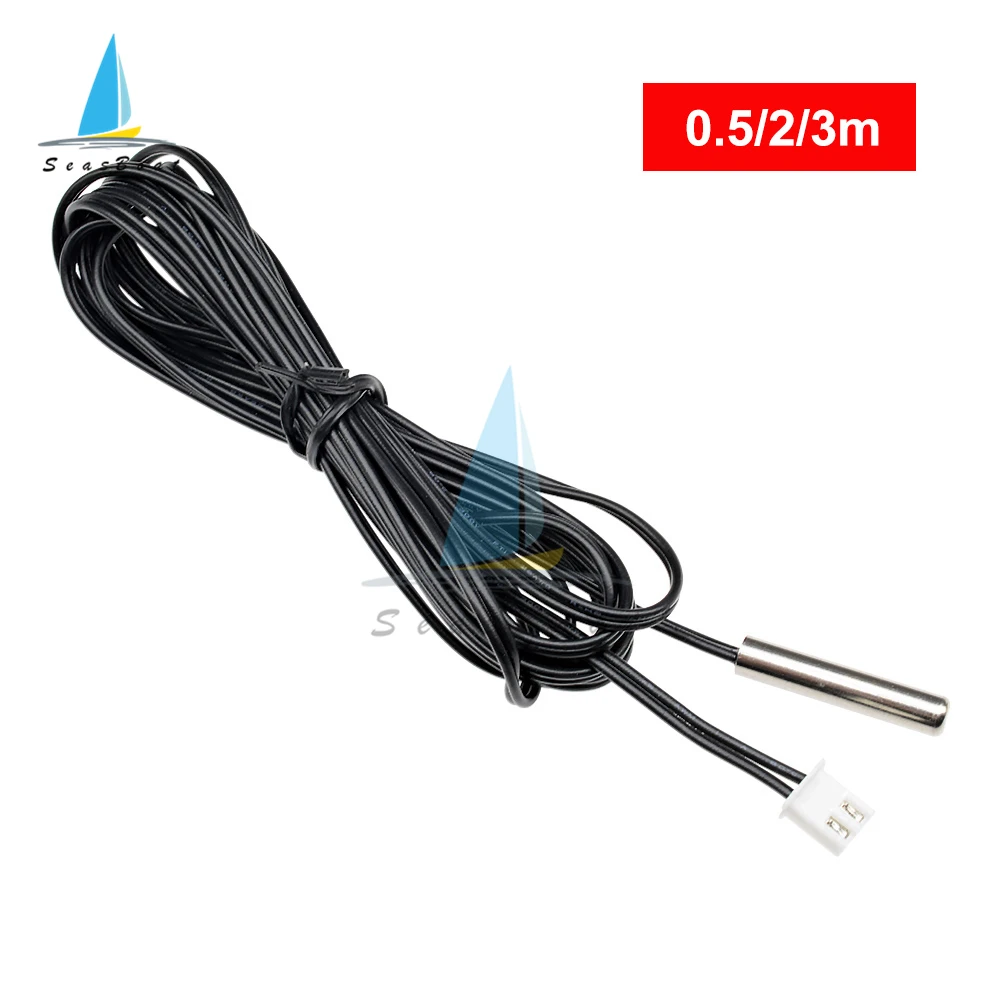 50CM 2M 3M NTC Thermistor Temperature Sensor Waterproof Probe Wire 10K 1% 3950 W1209 W1401 Cable