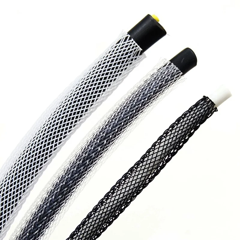 Expandable Braided Cable Sleeve 3 4 6 8 10 mm Single PET Nylon Mesh DIY USB Keyboard Cable Sleeving Sheath Protector Wire Wrap