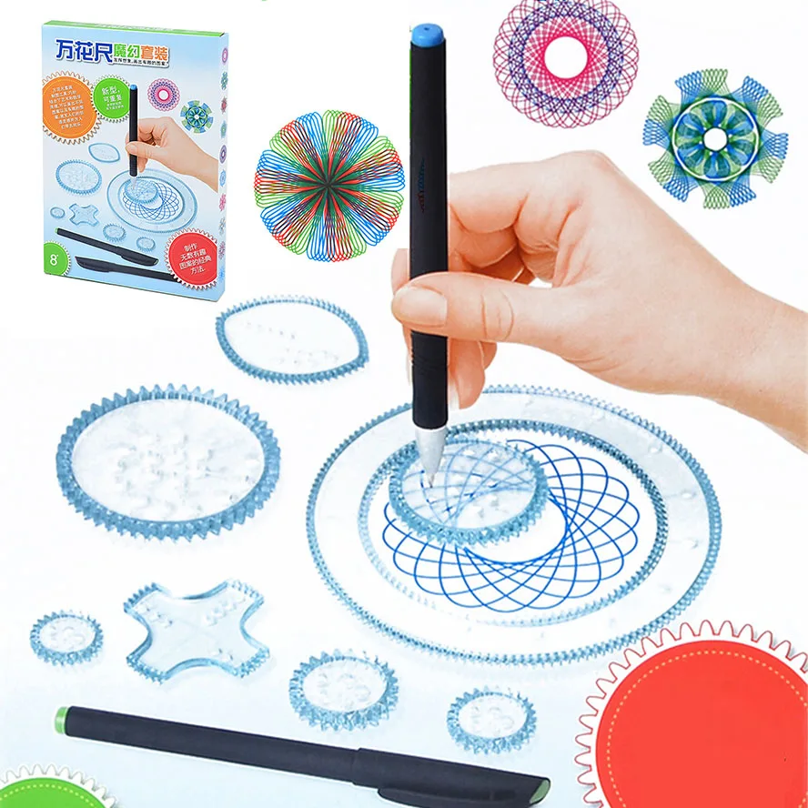 27Pcs/set Spirograph Drawing Toy Multi-function Painting Geometric Ruler Drafting Tools For Students  Learning Art Toy For Kids