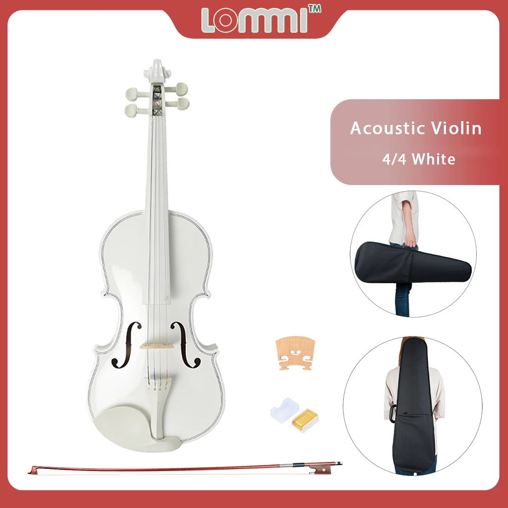 LOMMI 4/4 Fiddle Violin Full Size Violin Violin Acoustic Handmde Violin Fiddle With Bridge Bow Case For Student Beginner Violino