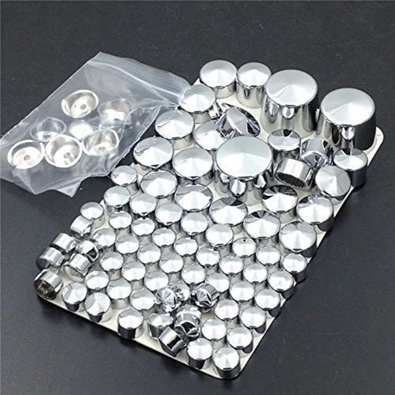 87Pcs Silver ABS with Chrome Plated Coating Bolt Toppers Cover Cap Set For Har-ley Davi-dson Softail Twin Cam 1984-2006