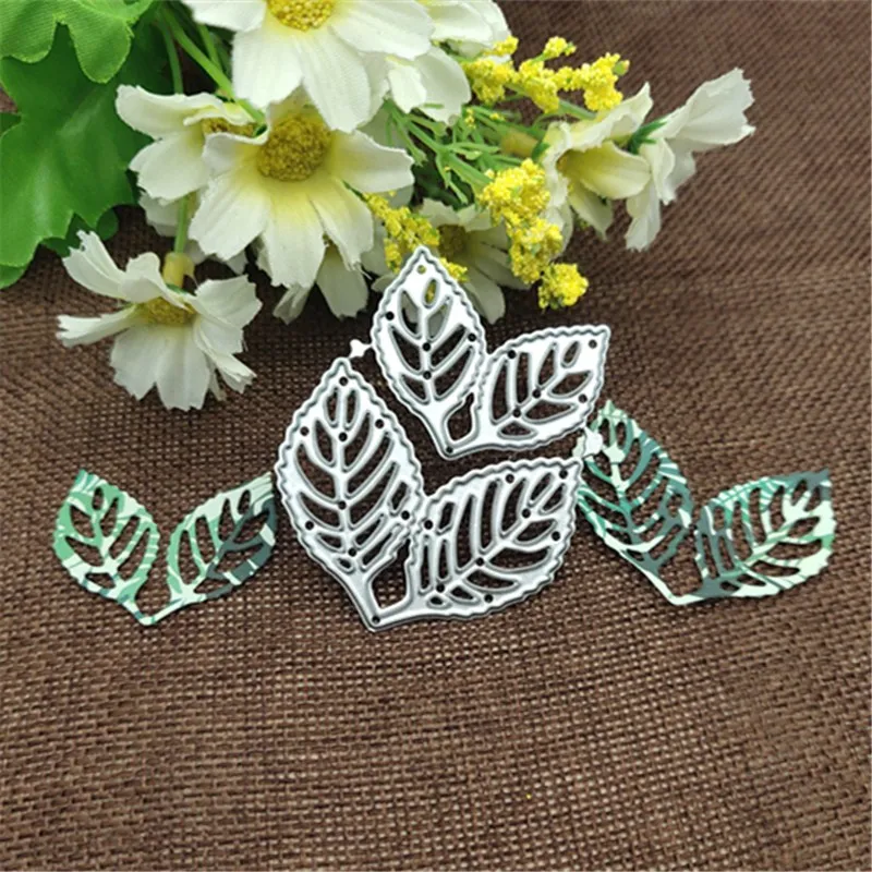 2pcs Leaf Metal stencil mold Cutting Dies decoration scrapbook die cuts Album Paper Craft Embossing DIY Card Crafts