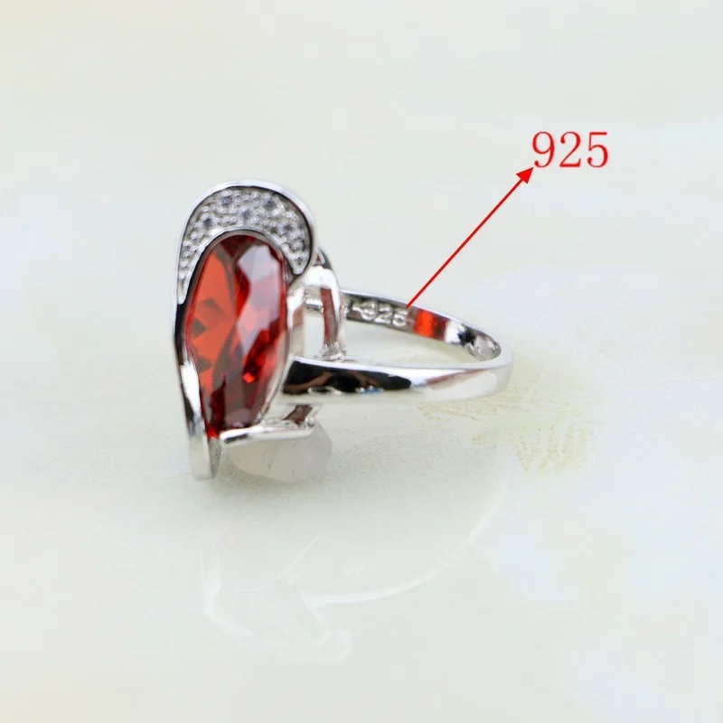 อินเทรนด์925เงินสเตอร์ลิงเครื่องประดับ11สีCubic Zirconiaแหวนผู้หญิงแหวนขนาด6 7 8 9 10