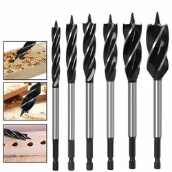 12-35mm Woodworking Twist Drill Bit Set Long Four-Slot 6.35mm Shank Carbide Drill Bit Hole Saw For Door Lock Wood Slotting Tools