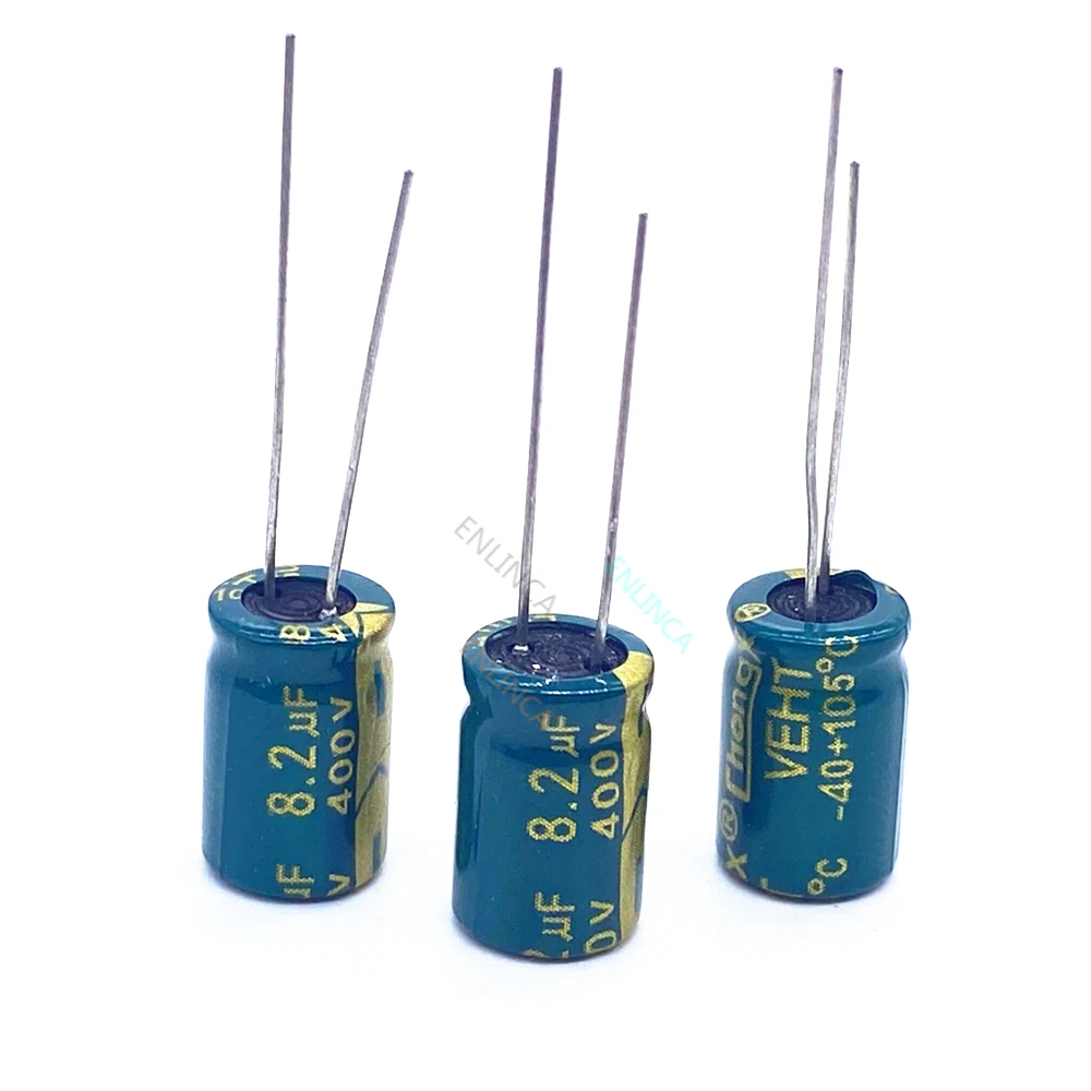 50pcs/lot 8.2UF high frequency low impedance 400V 8.2UF aluminum electrolytic capacitor size 8X12 S111 20%