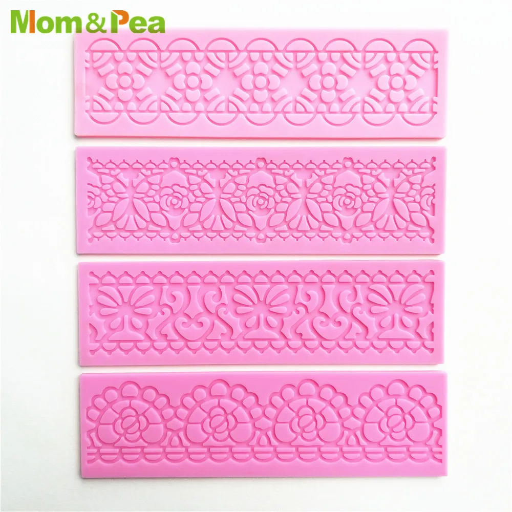 KCL547 Butterfly Rose Lace Pad Silicone Mold Sugar Paste Fondant Cake Decoration 3D Mould