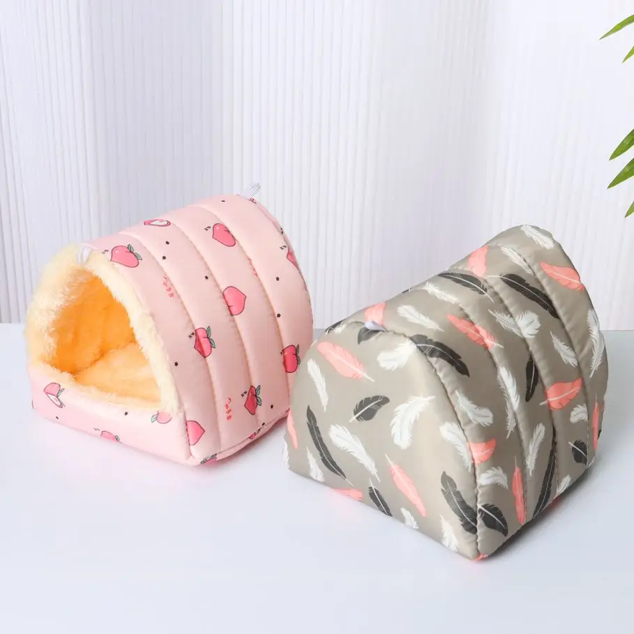 Hamster Nest Winter Warm Soft Mat Hangable Hamster House Small Animal Sleeping Bed Mini Pet Rabbit Squirrel Nest Guinea Pig Nest