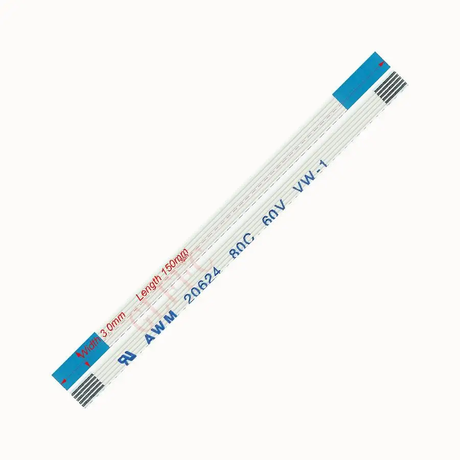 5pin 0.5 Sân 150Mm-800Mm Một-Loại Dẻo Cáp Phẳng FFC Awm 20624 ROHS Xuất TTL màn Hình LCD DVD Máy Tính