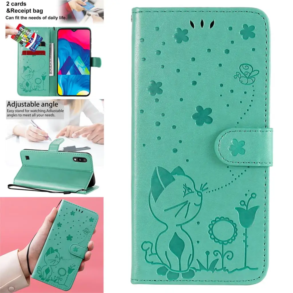 Luxury PU Leather Flip Phone Pouch Case For hoesje Samsung A10 Animal Kryty Smart Covers Capinha Galaxy accesorios M10 glaxey